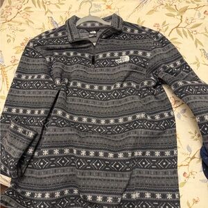 The North Face Charcoal & Light Gray Patterned Fleece Pullover